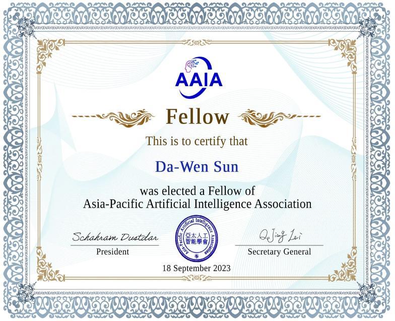 DaWen Sun Certificate